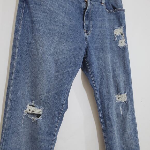 Frame | 34x30 L'Homme Straight Distressed Jeans in Brooks Medium Blue - Picture 4 of 9